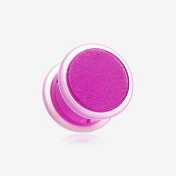 A Pair of Glow in the Dark Acrylic Regs Ear Gauge Plug-Purple